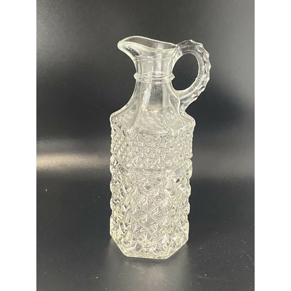 Vintage Anchor Hocking Wexford Clear Diamond Vinegar/Oil Cruet no Stopper USA - Picture 9 of 12